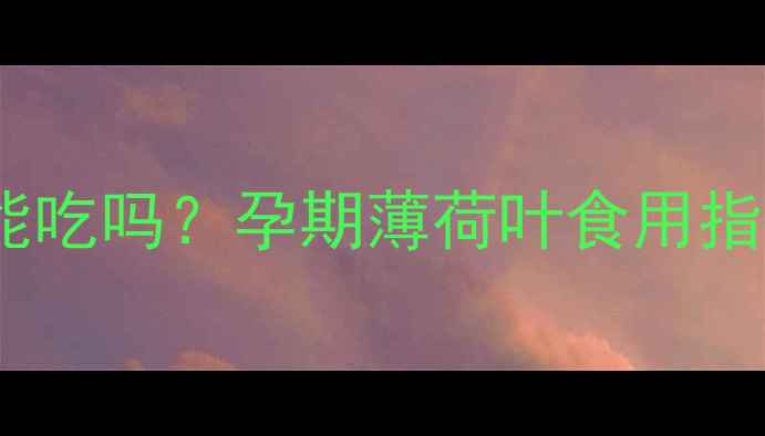 图片 薄荷叶孕妇能吃吗？孕期薄荷叶食用指南及禁忌全1